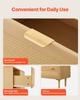 3 Drawer Rattan Dresser, Modern Closet Dresser for Bedroom, Natural Rattan Chest of Drawers with Metal Handles & Wooden Legs, Chest Clothing Organizer