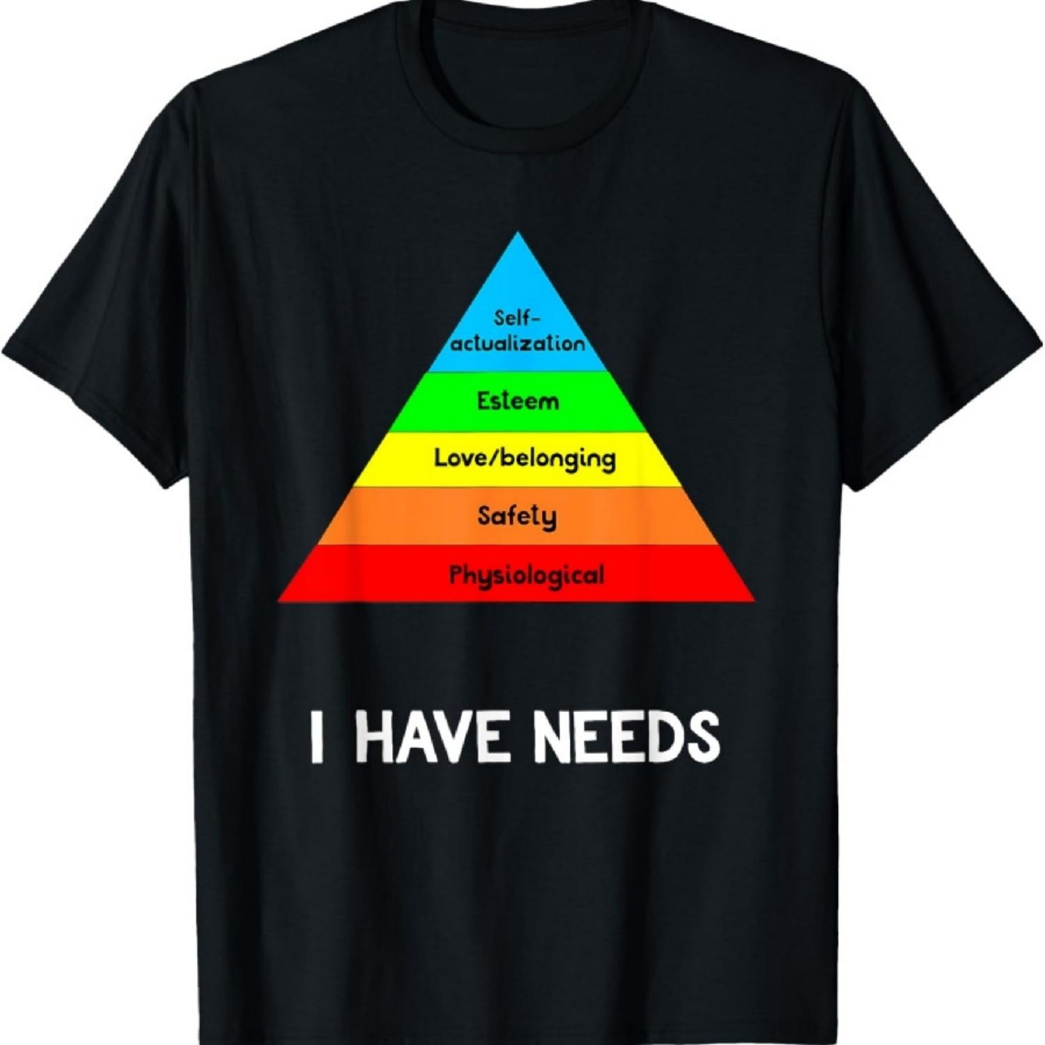 

Смешная психологическая футболка Иерархия потребностей Подарок для студента-психолога Футболка XXXXXL чёрный