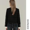 DONEED Women's Chic Tweed Plaid Cropped Jacket