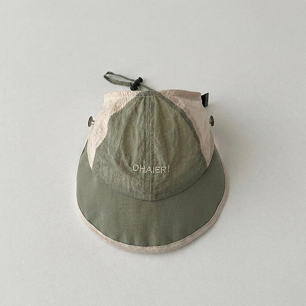 Summer Casual Kids Sun Hat Letter Color Blocking Adjust Visor Cap for Boys and Girls Thin Breathable Children Hat