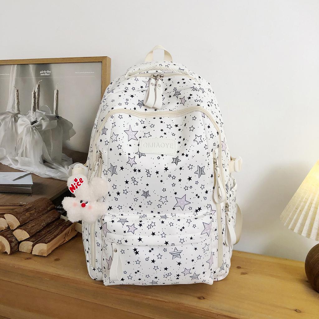Schoolbag High Value Small Fresh Backpack Women's Large Capacity College Style Backpack Wear-resistant Versatile Junior High School Student Schoolbag