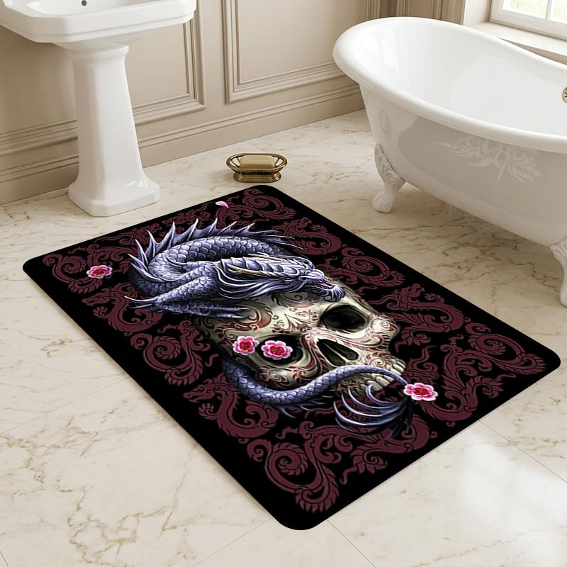 Dragon Skull Living Room Nonslip Area Rug Soft Carpet For Bedroom Game Playroom Sofa Office Home Decor Doormat Christmas Gift