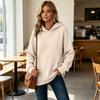 Damen Hoodie mit Taschen - Lässiger entspannter Pullover Farbe Sweatshirt