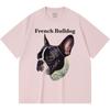230GSM 100% Cotton T-Shirt French Bulldog-1 Print Tees Funny Harajuku Style Combed Cotton Tshirt