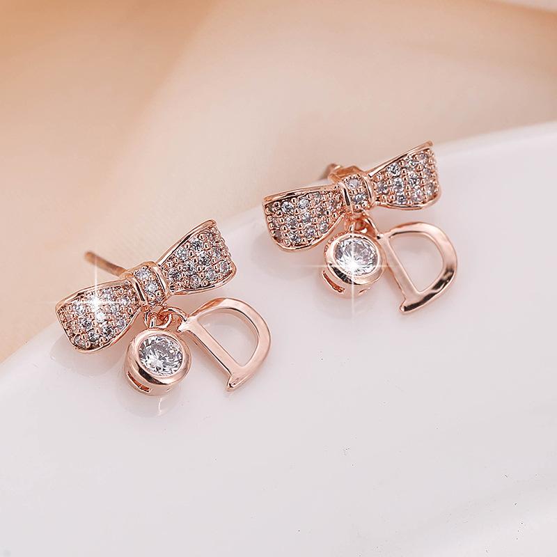 Japanese Korean Fashion Delicacy High Quality Lettered D Ear Stud Friends Banquet Wear BEEKING WOMEN'S Jewelry Earrings 2022