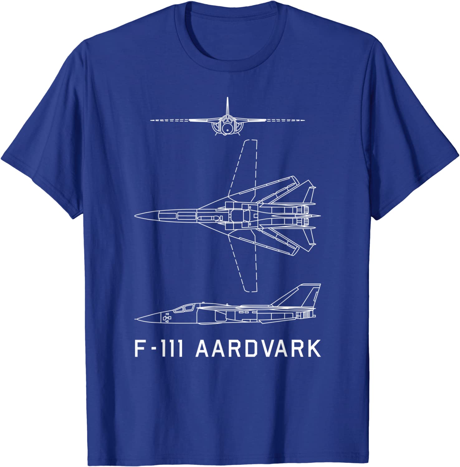 F-111 Aardvark American Jet Plane Blueprint Men T-Shirt Short Sleeve Casual 100% Cotton O-Neck Summer TShirt S
