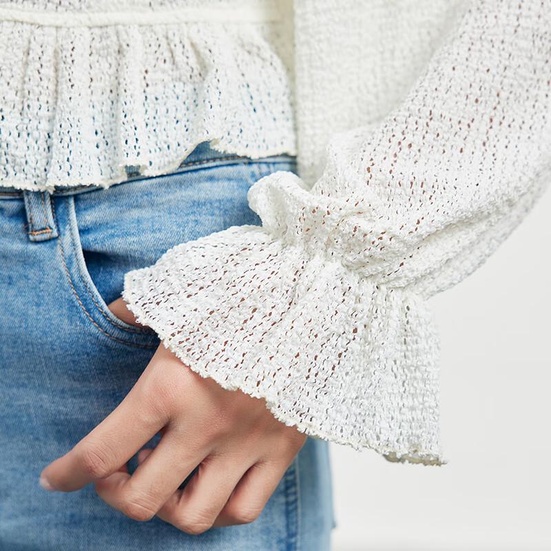 JOY SPEAKER Women's Square Neck Long Sleeve Knit Top