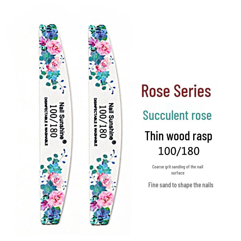 Oboustranný růžový pilník na nehty pro tvarování a leštění