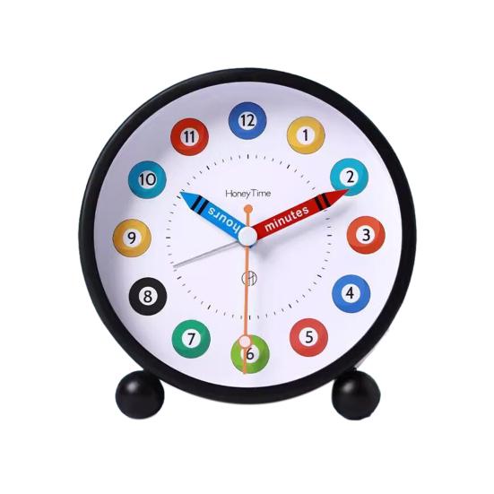 Analog Alarm Clock with Night Light Non-Ticking Silent Battery Operated Bedroom Desktop Digital Quartz Clock Children Students Birthday Gift