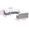 10 Piece Garden Sofa Set with Cushions Light Grey Poly Rattan