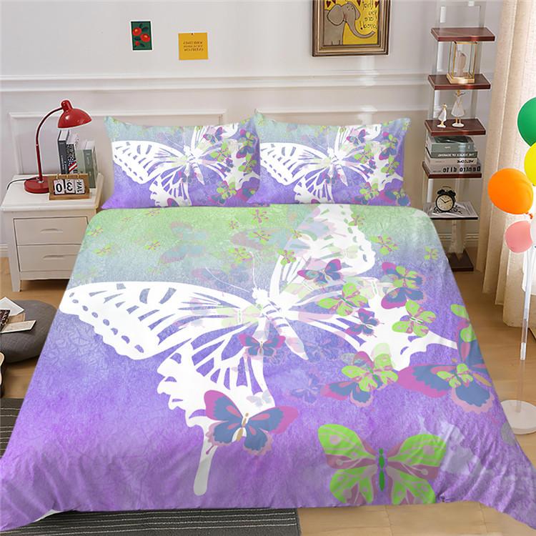 Polyester Bedding Two Or Three-Piece Butterfly Digital Printing