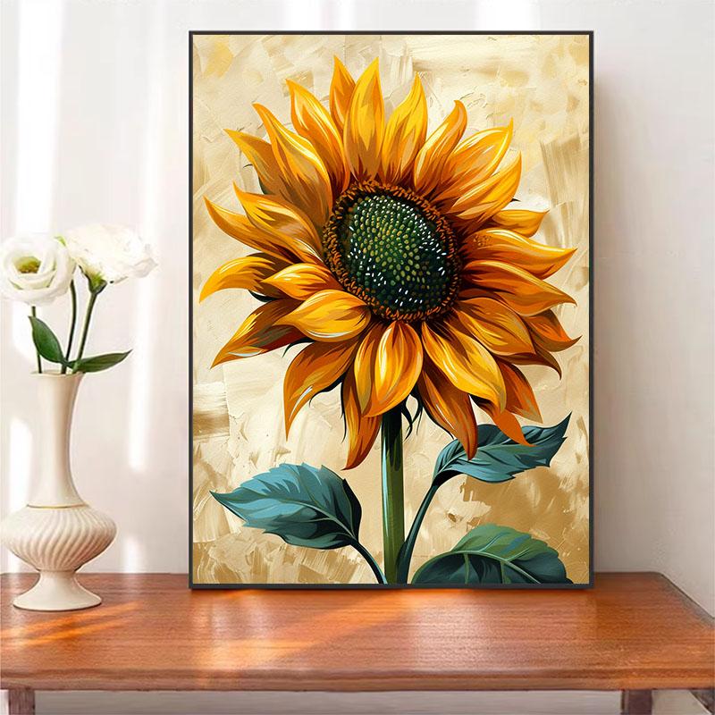 5d DIY Diamond Painting Cross Stitch Sunflower Handicrafts Diamond Embroidery Mosaic Plants Flowers Full Round Drill Home Decor