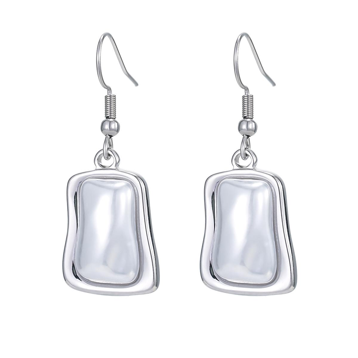 

Геометрические серьги из нержавеющей стали с жемчугом, комплект женских абстрактных украшений, дизайн в стиле современного искусства