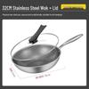 Stainless Steel Thickened Honeycomb Non-Stick Flat Bottom Wok Cookware