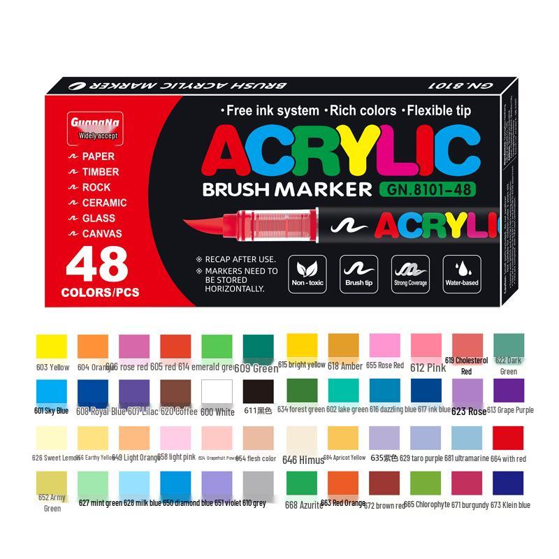 

Водостойкий жидкий акриловый маркер с мягким наконечником Guan Na для изящных искусств и граффити