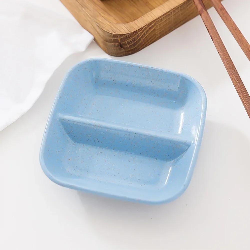 Kitchen Seasoning Dish Creative Wheat Straw Dish Plastic Snack Plate Pickles Saucer Household Tableware Sauce Dipping Snack Dish