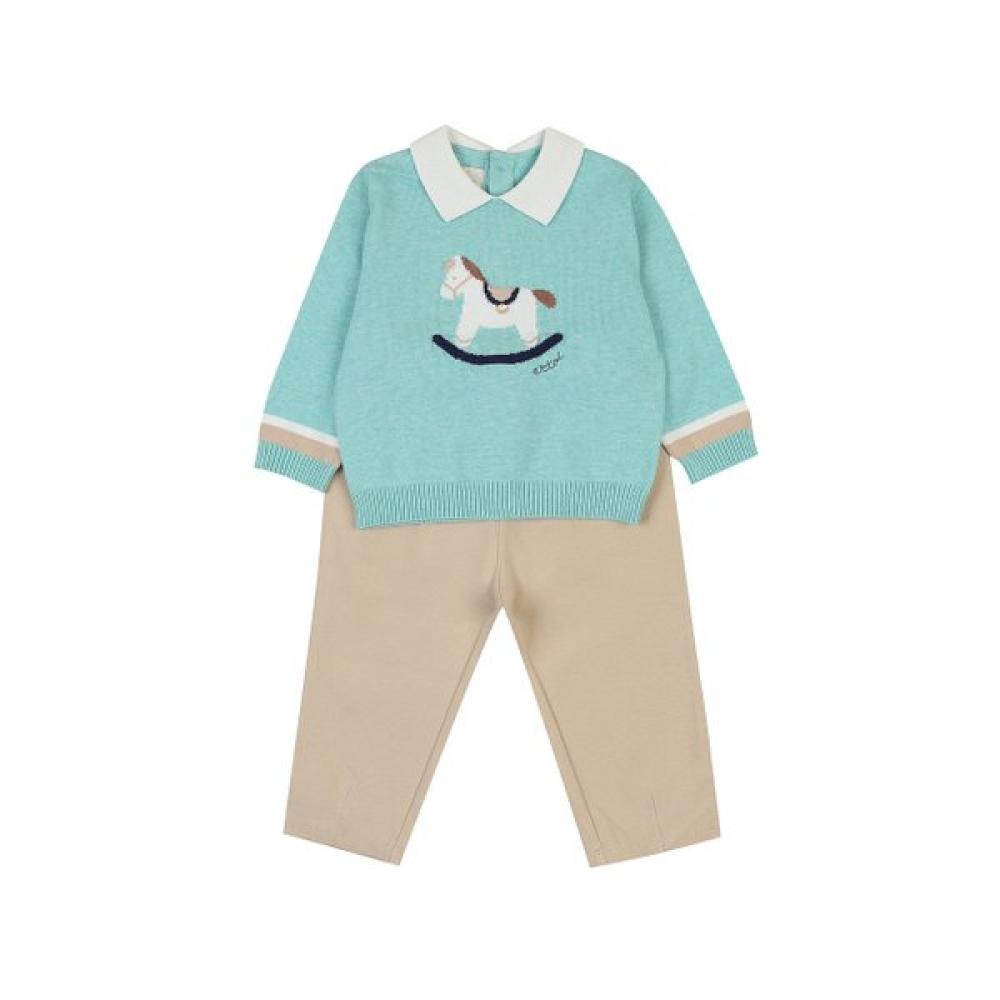 Ettoi Oliver Knit Set Jacquard 07t1 23005 MINT/18M