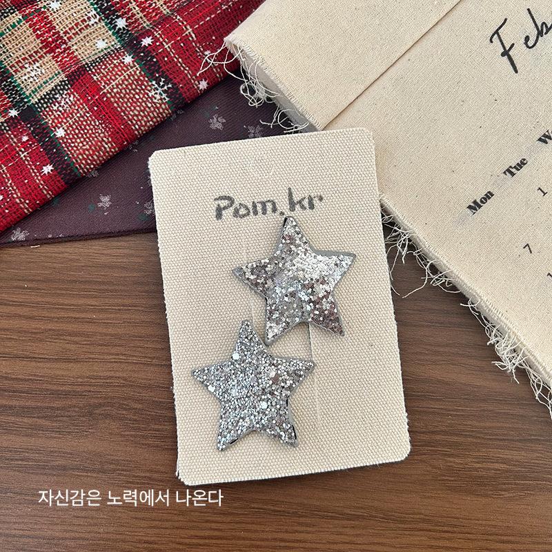 Neuer Süßer und Niedlicher Kinderstil Feiner Glitzernder Fünfzackiger Stern Herz Mode Haarspange Paillettenstern Gebrochene Haarspange Mädchen Haaraccessoire