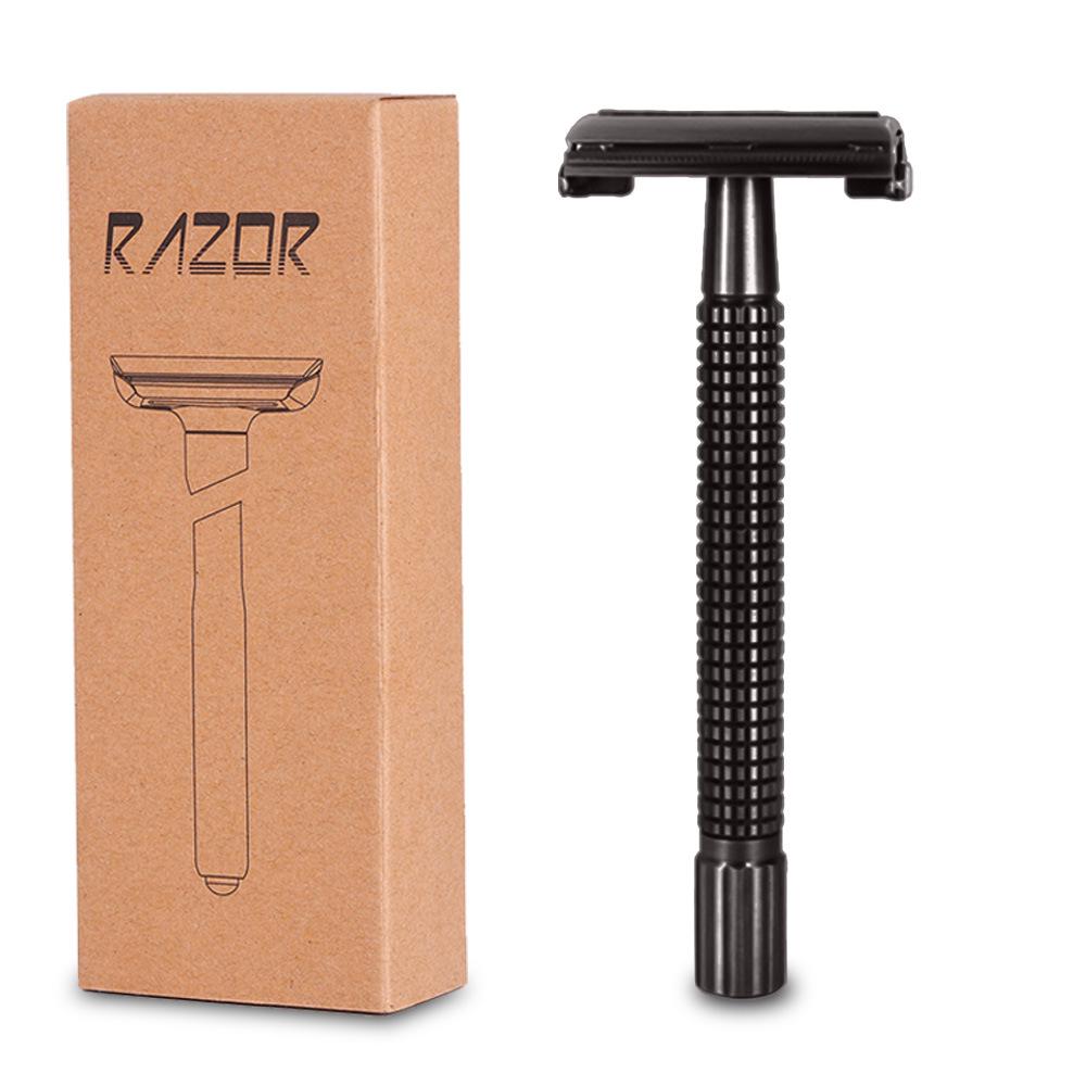 Classic Brass Double-Sided Safety Razor with Twist-Off Head