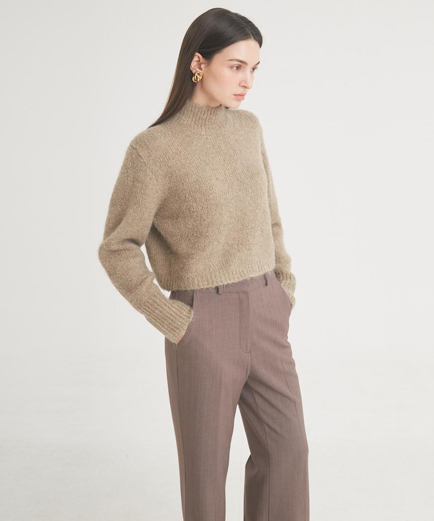 THEFRHT Wool Stripe Flare Pants (Brown)