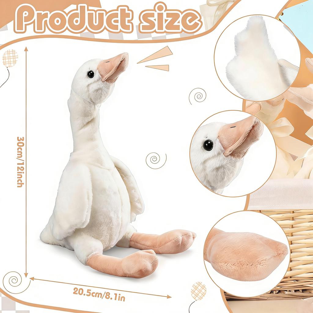 6-12PCS One Silly Goose Party Favors 9.8IN Goose Stuffed Animal Plush Toy for Birthday Decoration Baby Shower Party Gifts