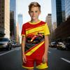 Funny Printed Europe and America Fashion Kids Set Summer Kids T-shirt and Shorts 2 Piece Set Outdoor Casual Boys and Girls Outfit