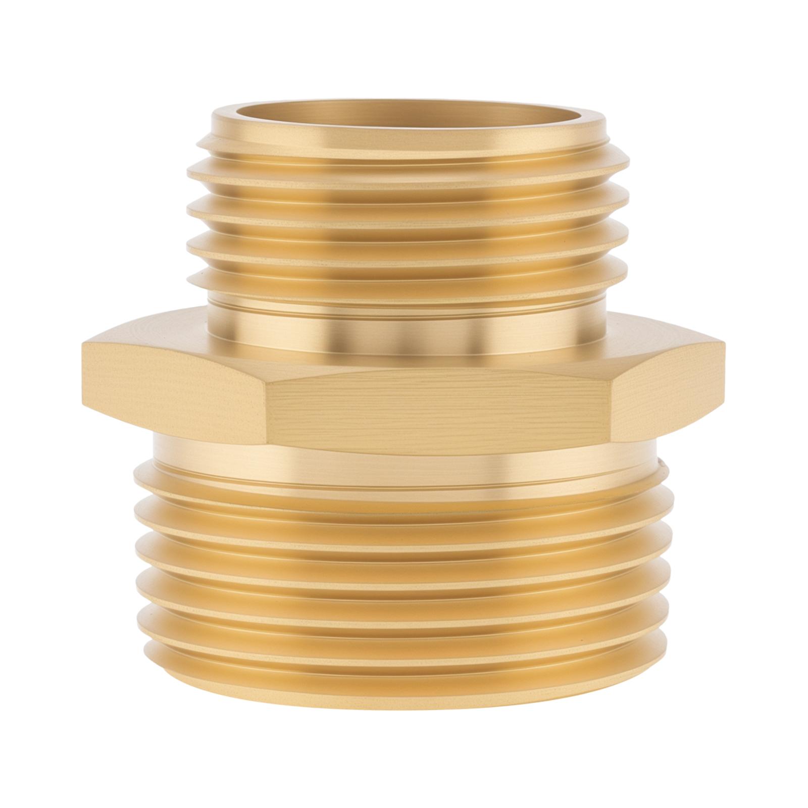 

3/4 GHT to 1 NPT Brass Adapter - Heavy Duty Hose Connector for Garden, Industrial & Water Pipes, Leak-Proof Repair Fitting w/Male Threads