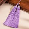 Versatile Keychain with Double Tassels Designs Polyester Silk Fringe with Loop for Keys Bags Decoration