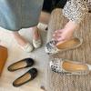 Silver Mary Jane Single Shoes Women's Gentle Shallow Mouth Pedal Summer New Small Leather Beanie Shoes