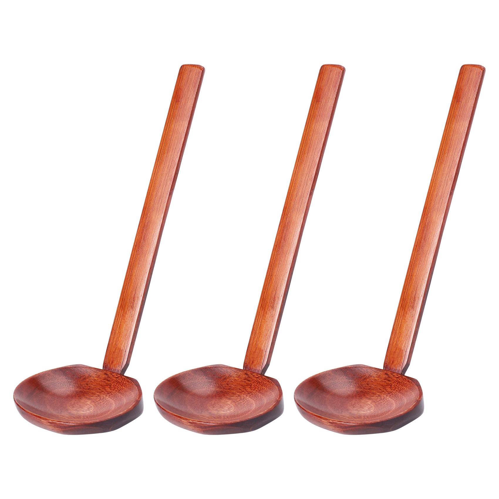 

3 шт. деревянных ложек ручной работы, подходящих для каши, супа, рамена, горшка, ресторана, дома и т. д.