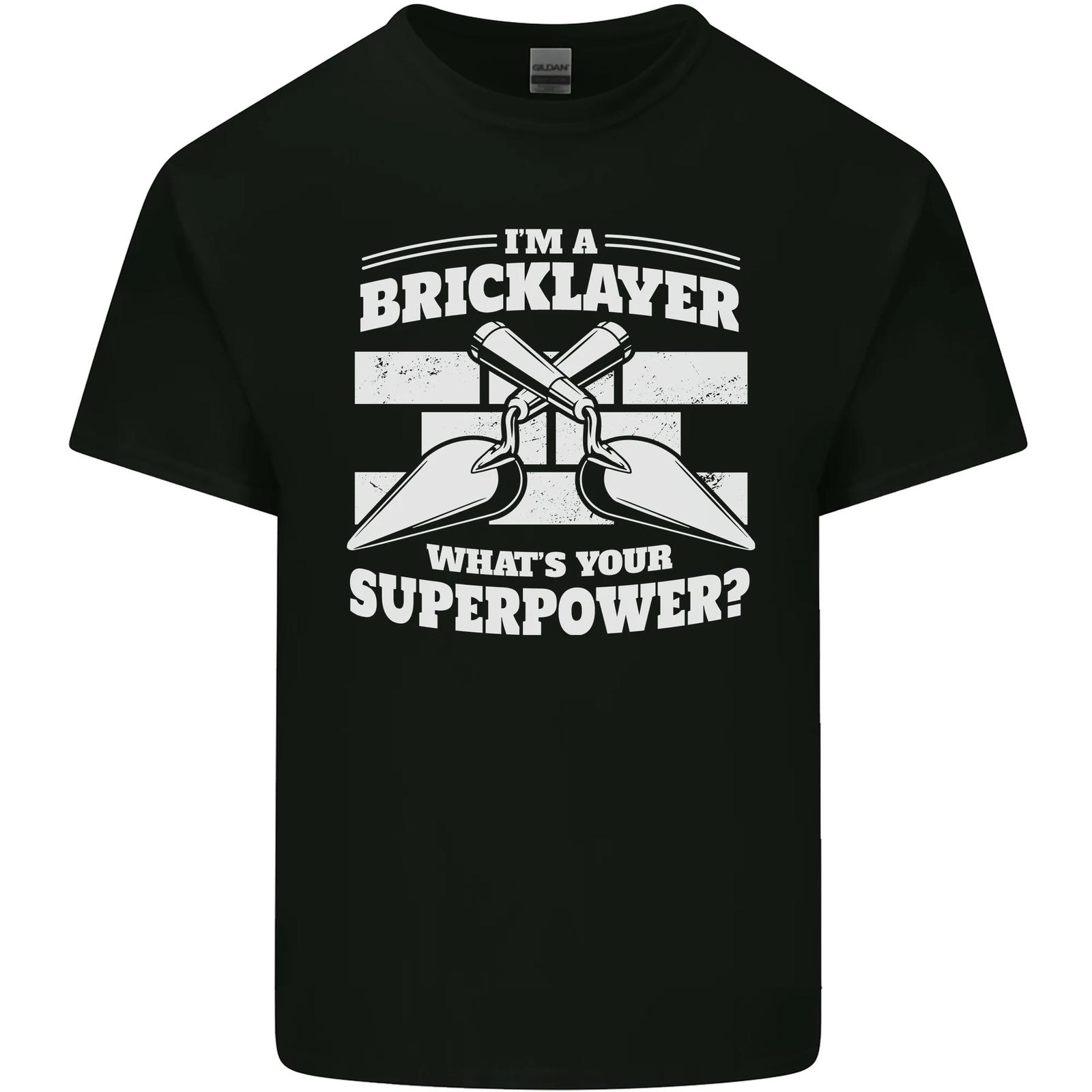 Bricklayer Whats Your Superpower Builder Bricky Mens Cotton T-Shirt Tee Top S