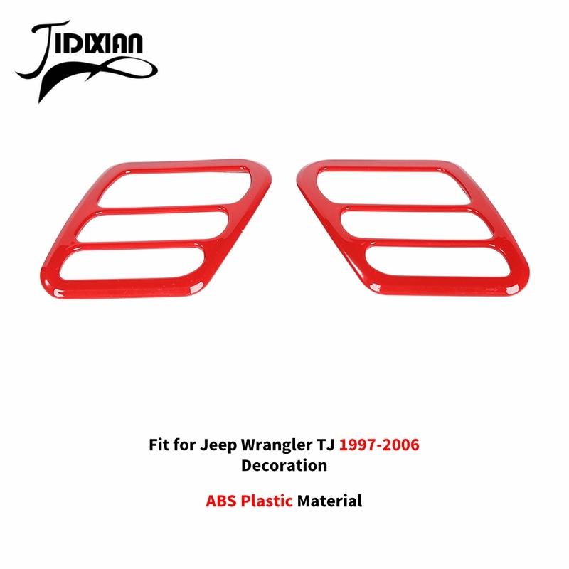 JIDIXIAN Red ABS Interior Decoration Trim Fit for Jeep Wrangler TJ 1997-2006 Car Instrument Panel Horn A/C Switch Accessories we1