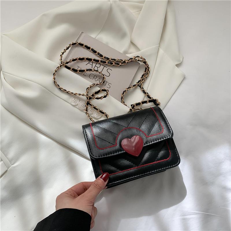 

Trendy Pu Leather Urban Style Heart-shaped Crossbody Bag With Quilted Design S чорний