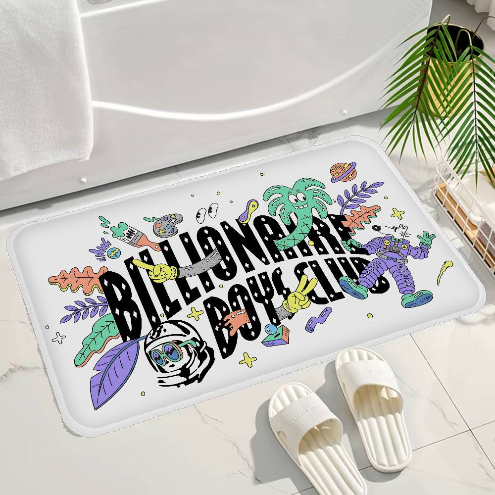 B-Billionaire Boys Club Fashion Bathroom Mat Anti-slip Absorb Water Long Strip Cushion Bedroon Mat Welcome Doormat