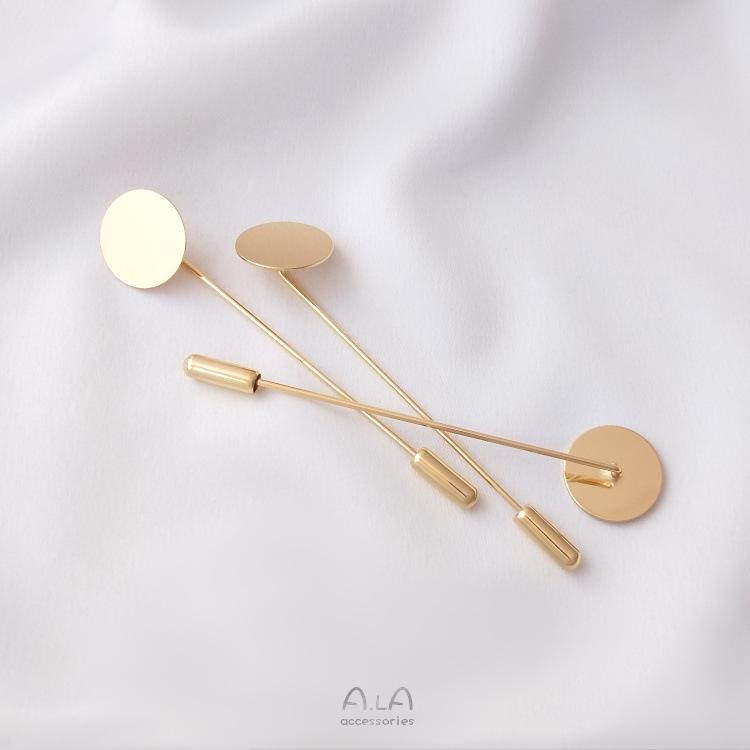 Brosche aus 14 Karat goldgefülltem Netzscheiben-Design mit Farberhalt und kupferplattierter goldener Nadel