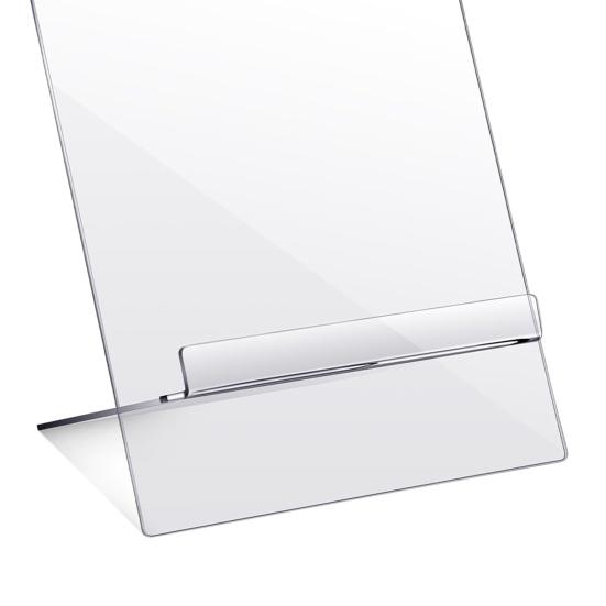 Acrylic Book Stand Clear Book Display Easel Holder Space-Saving Adjustable Angle Cookbook Holder for Displaying Tablets Newspaper Magazines Notebooks