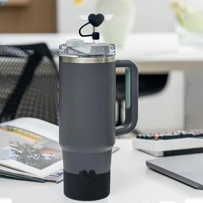 4pcs Heart Cup Accessories Set for Stanley 30oz 40oz Tumbler Cup, Including 2Pcs Cute Straw Cover Caps 10mm Straw Toppers