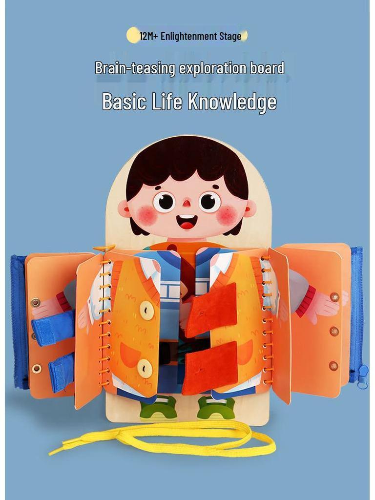 Kids' Montessori Multi-Layer Busy Board: Early Education Dressing Practice Tool