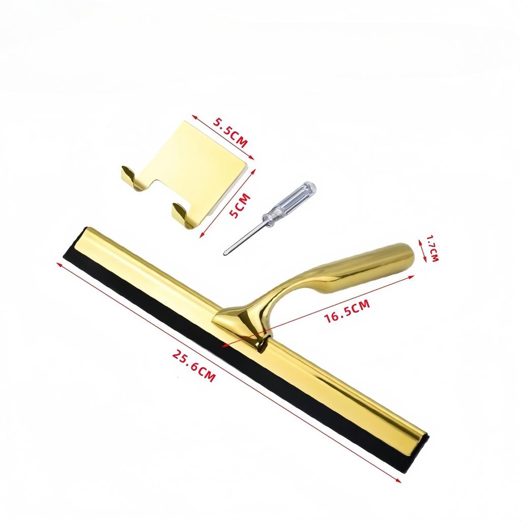 Stainless Steel Shower Squeegee For Doors Cleaner Tool Household Window Mirror Car Glass Hooks Bathroom Brass for Home Cleaning
