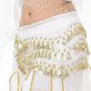 Women Sexy Sequins Tassels Belly Dance Hip Skirt Scarf 3 Row Gold Color Coines 6 Colors To Choose Dancing Chiffon Waist Chain