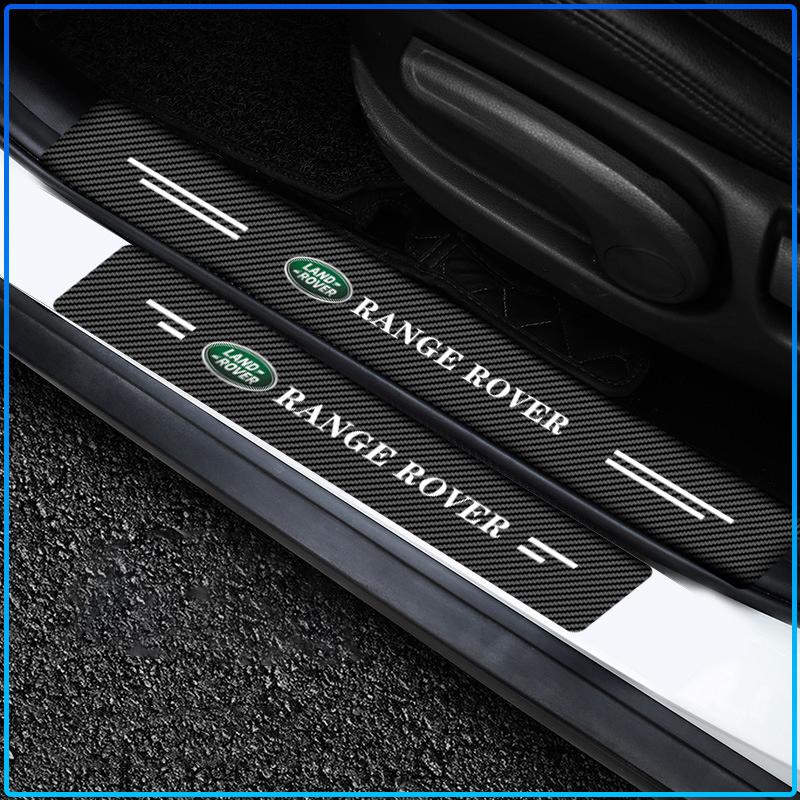 4Pcs Carbon Fiber Car Door Sill Protection Sticker Anti-scratch Refit For Land Rover Freelander 2 L2 L319 L462 LF Range Sport Evoque L322 Discovery 2