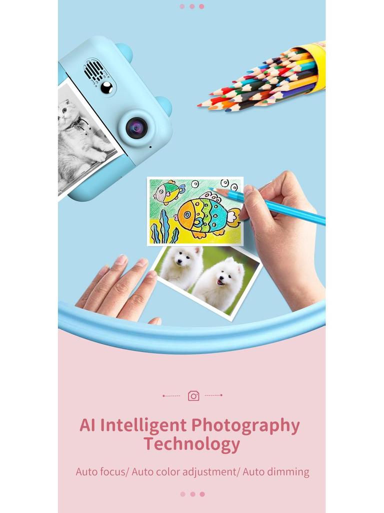 Cross-border Exclusive Children's Instant Print HD Mini Camera, Multifunctional Digital SLR.