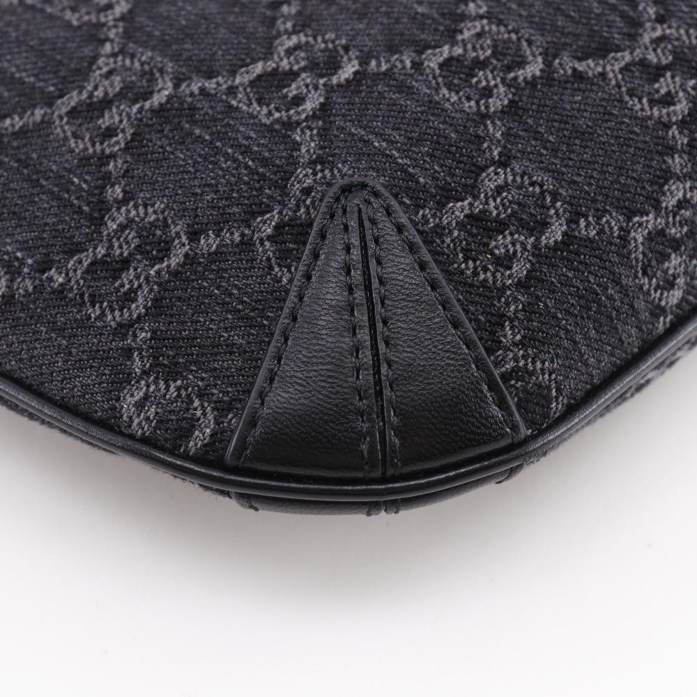 GUCCI Horsebit Slim Small Shoulder Shoulder Bag 774719 GG black denim Women Used
