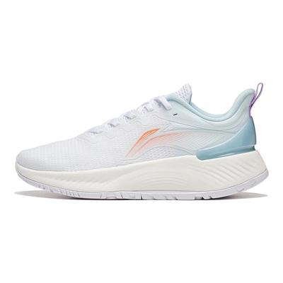 Li Ning Element Cómodas Casual Antideslizantes Resistentes al Desgaste Transpirables Zapatillas de Running de Caña Baja Mujer zapatilla Blanco Azul ARHT006-11