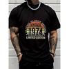 European Sizes Men's Casual Short Sleeved Vintage 1974 Limited Edition 50 Years Awesome Sunset Graphic Print T Shirt Men's Fashion Adults Men