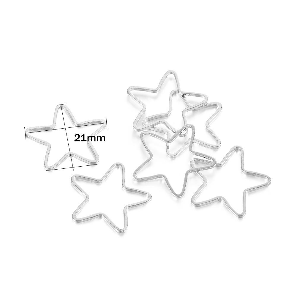 DIY Heart & Pentagram Metal Bezel Epoxy Alloy Frames for Jewelry Making