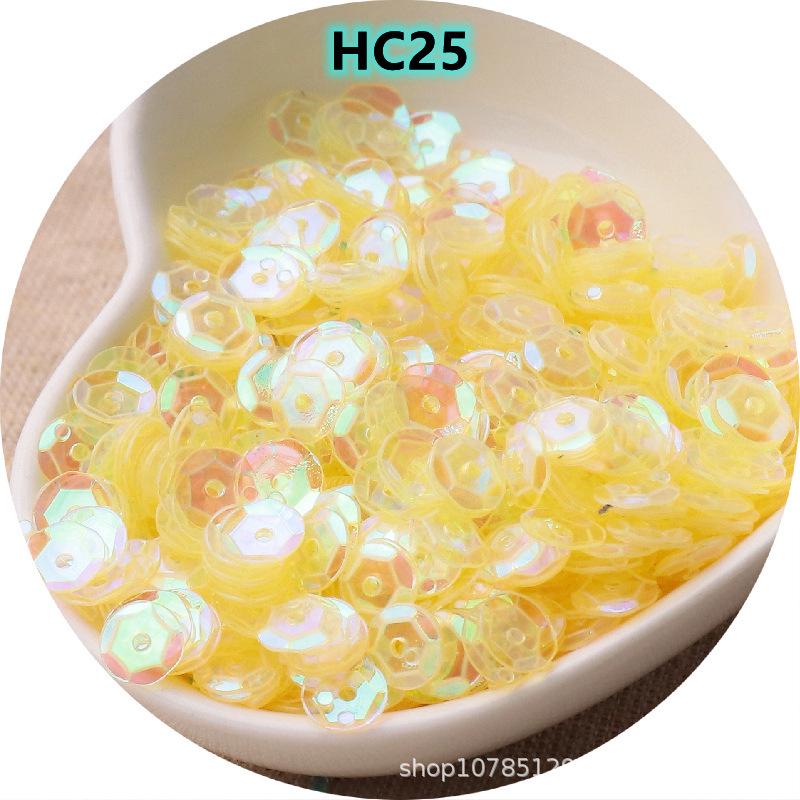 Paetês Côncavos Redondos AB Iridescentes de 6mm - Peças Curvas Brilhantes para Acessórios de Roupa e Joias DIY