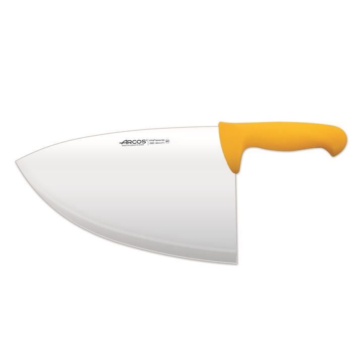 Fodero Arcos Couleur - Prof 298300 acciaio inossidabile Nitrum e manico Lama ergonomica gialla in polipropilene e lama da 28 cm, e