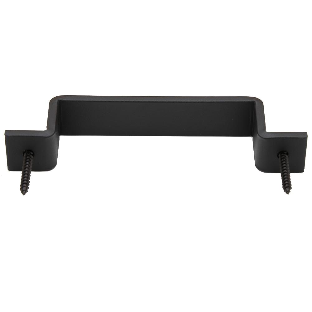 Dual-Sided Black Surface-Mounted Sliding Barn Door Handle