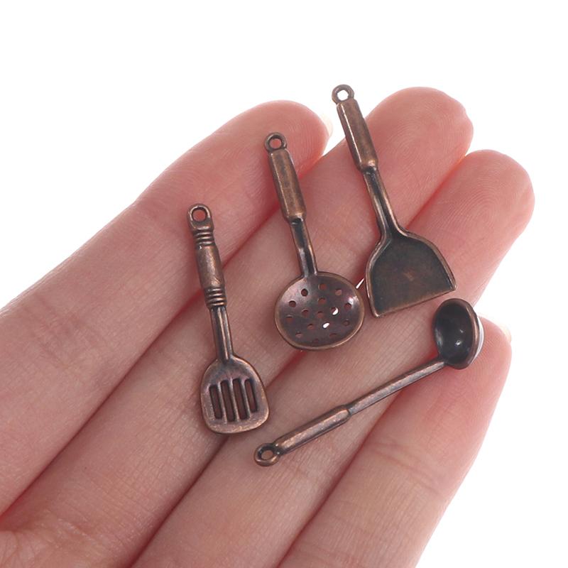 Dukkehus Miniatyr Spade Suppeskje Oppbevaringsholder Simulasjon Kjøkkenredskaper